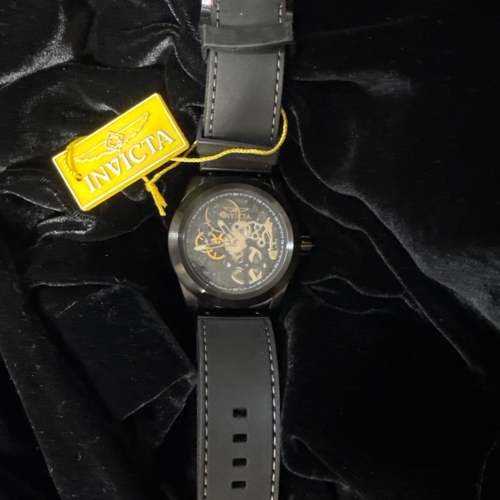 Invicta Black Watch with Skeleton Design